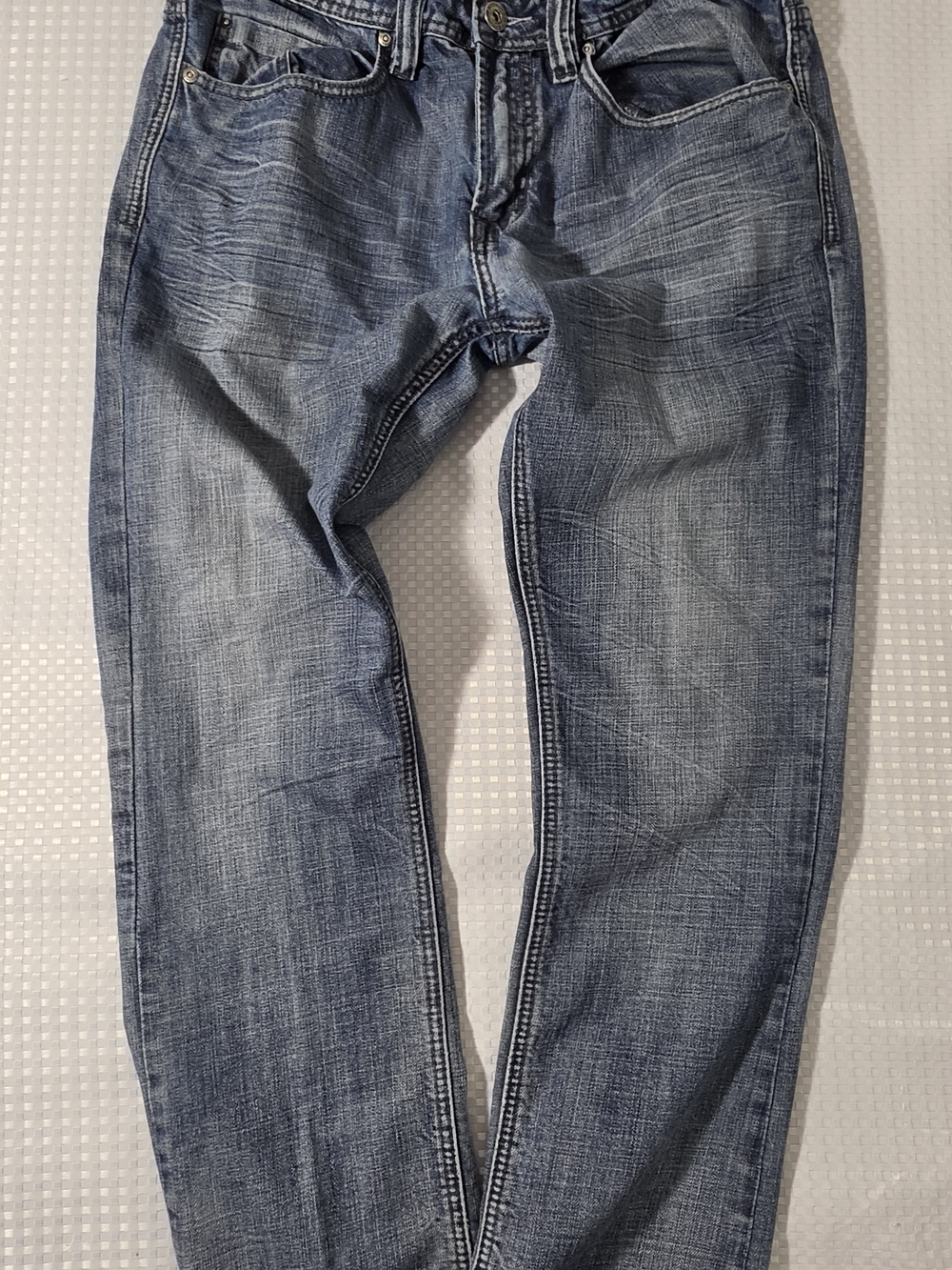 Buffalo David Bitton Evic Super Slim Jeans Men's 34 Distressed Medium Wash Y2K